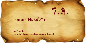 Tomor Makár névjegykártya
